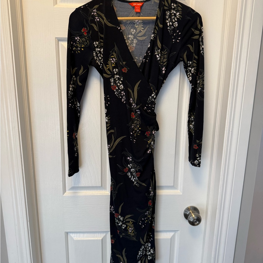 JoeFresh Floral navy Wrap Dress size XSmall